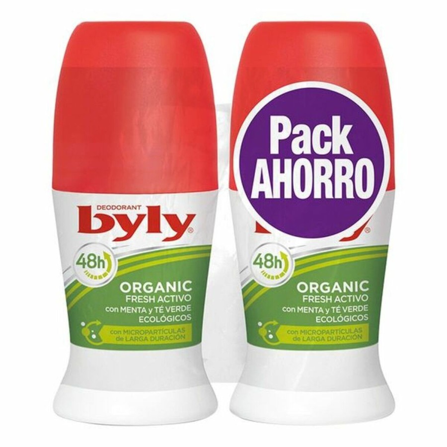 Roll-on deodorant Organic Extra Fresh Activo Byly (2 uds)