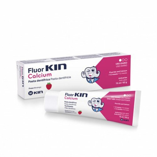 Tandkräm Kin Fluorkin Calcium 75 ml Jordgubbe