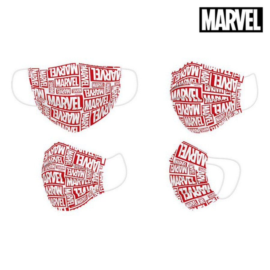 Hygienisk ansiktsmask Marvel + 11 år Röd