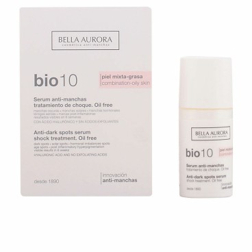 Serum mot bruna fläckar Bella Aurora Bio 10 Blandad hud Fet hud (30 ml)