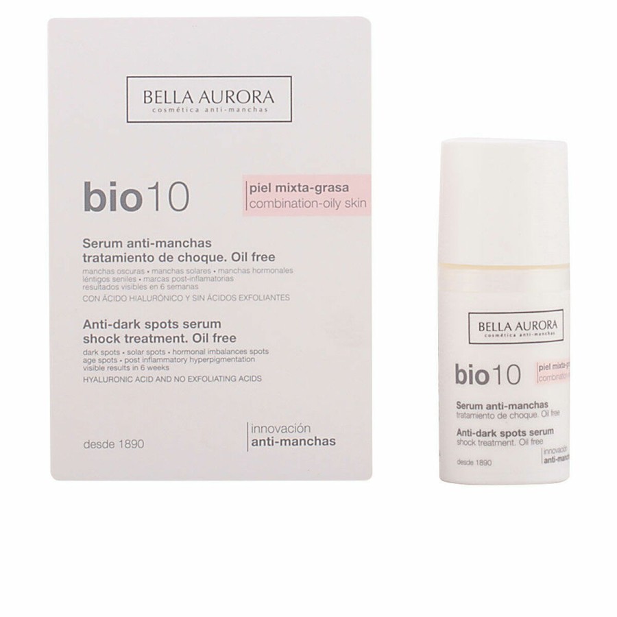 Serum mot bruna fläckar Bella Aurora Bio 10 Blandad hud Fet hud (30 ml)