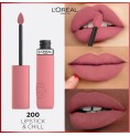 flytande läppstift L'Oreal Make Up Infaillible Matte Resistance Lipstick & Chill Nº 200 (1 antal)