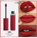 flytande läppstift L'Oreal Make Up Infaillible Matte Resistance True Romance Nº 420 (1 antal)