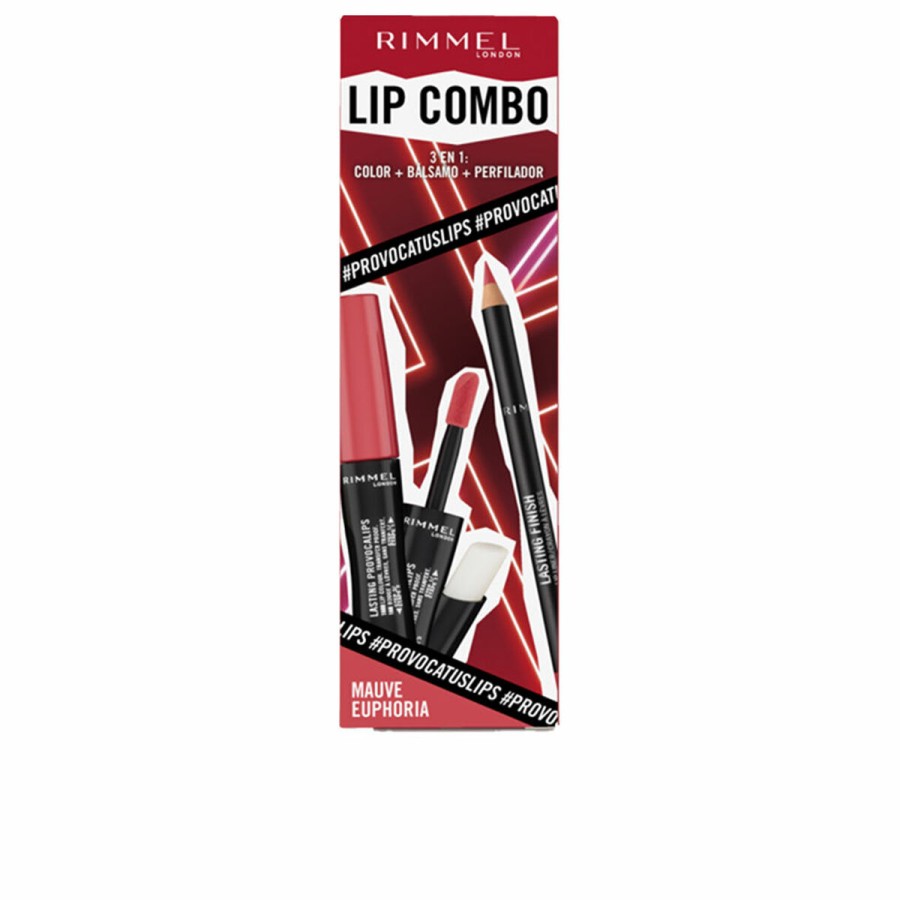 Sminkset Rimmel London Lip Combo 3 Delar Mauve Euphoria