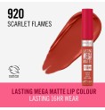 flytande läppstift Rimmel London Lasting Mega Matte Nº 920 Scarlet Flames 7,4 ml