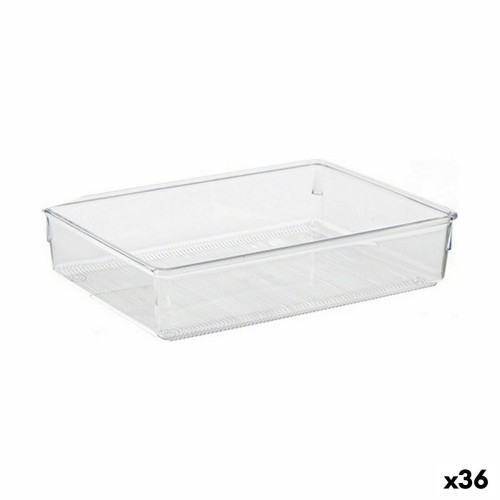 Lådorganiserare Flera användningsområden Transparent Plast 24 x 5,5 x 15,8 cm (36 antal)