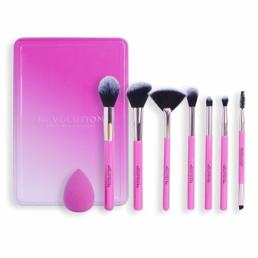 Sminkborstar, set Revolution Make Up The Brush Edit Rosa 8 Delar