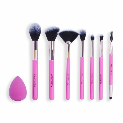 Sminkborstar, set Revolution Make Up The Brush Edit Rosa 8 Delar