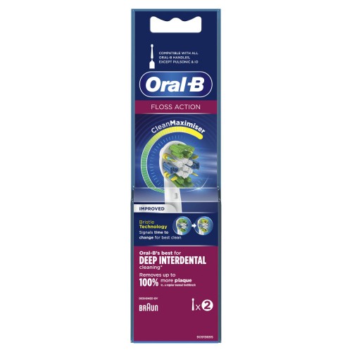 Tandborsthuvud Oral-B Floss Action Vit 2 antal