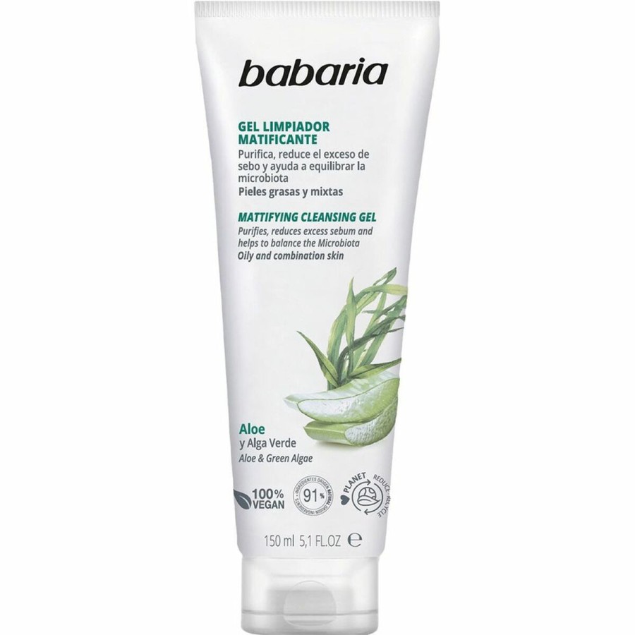 Rengörande ansiktsgel Babaria Aloe Vera Matt ytbehandling 150 ml