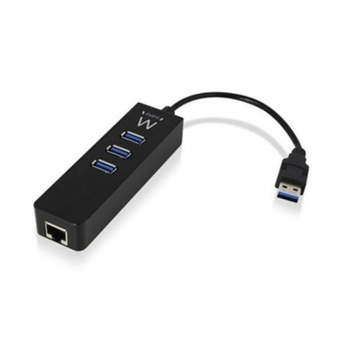 USB-HUB Ewent AAOAUS0127 3 x USB 3.1 RJ45 Plug and Play