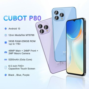 Smartphone Cubot P80 8 GB RAM 6,6" 256 GB Blå